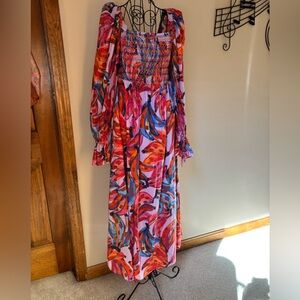 Farm Rio Stunning Tropical Banana Maxi Dress